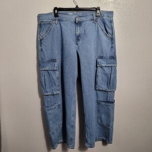 Old Navy Light Blue Drapey Denim Jeans 16 Petite